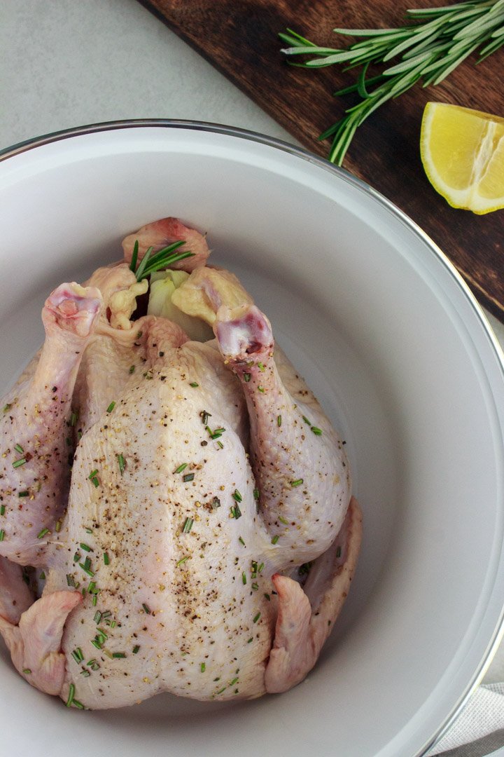 Whole Roasted Chicken (Pasture Raised) in the pot