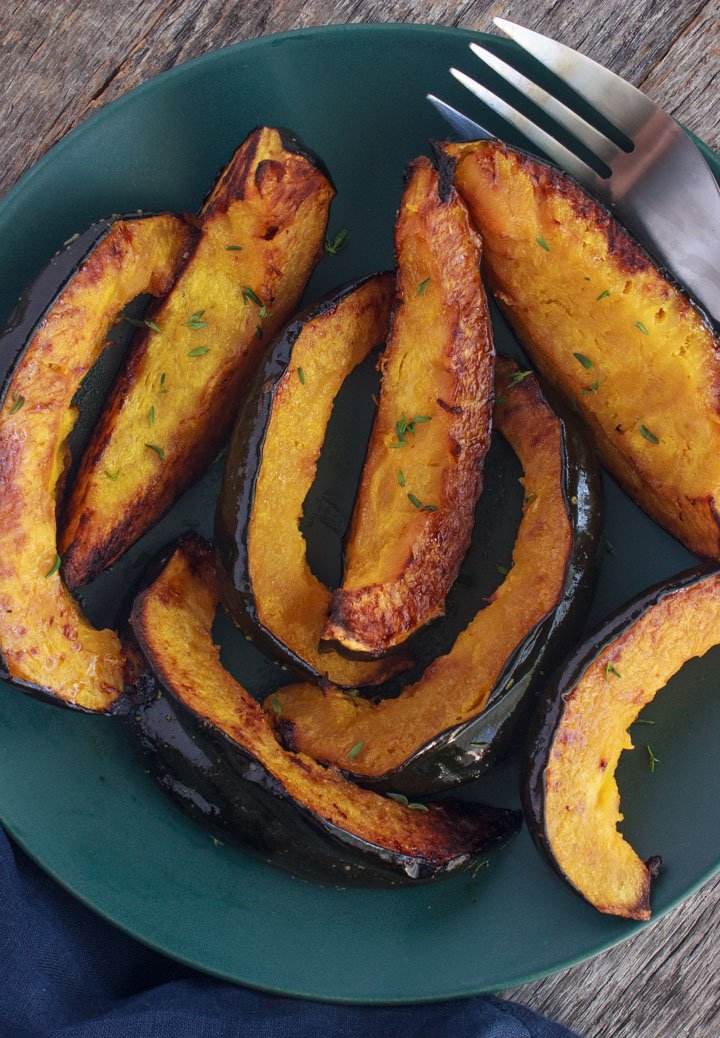 Simple Roasted Acorn Squash - done on plate