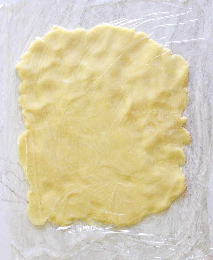 Gluten-free dough ready to roll out for pie crust