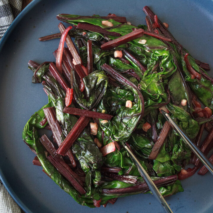 Sautéed Beet Greens (with Garlic and Onion) Fed by the Farm