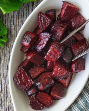Simple Roasted Beets Recipe - Bowl of Roasted Beets