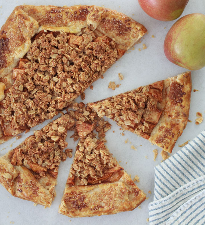 Apple galette done and sliced