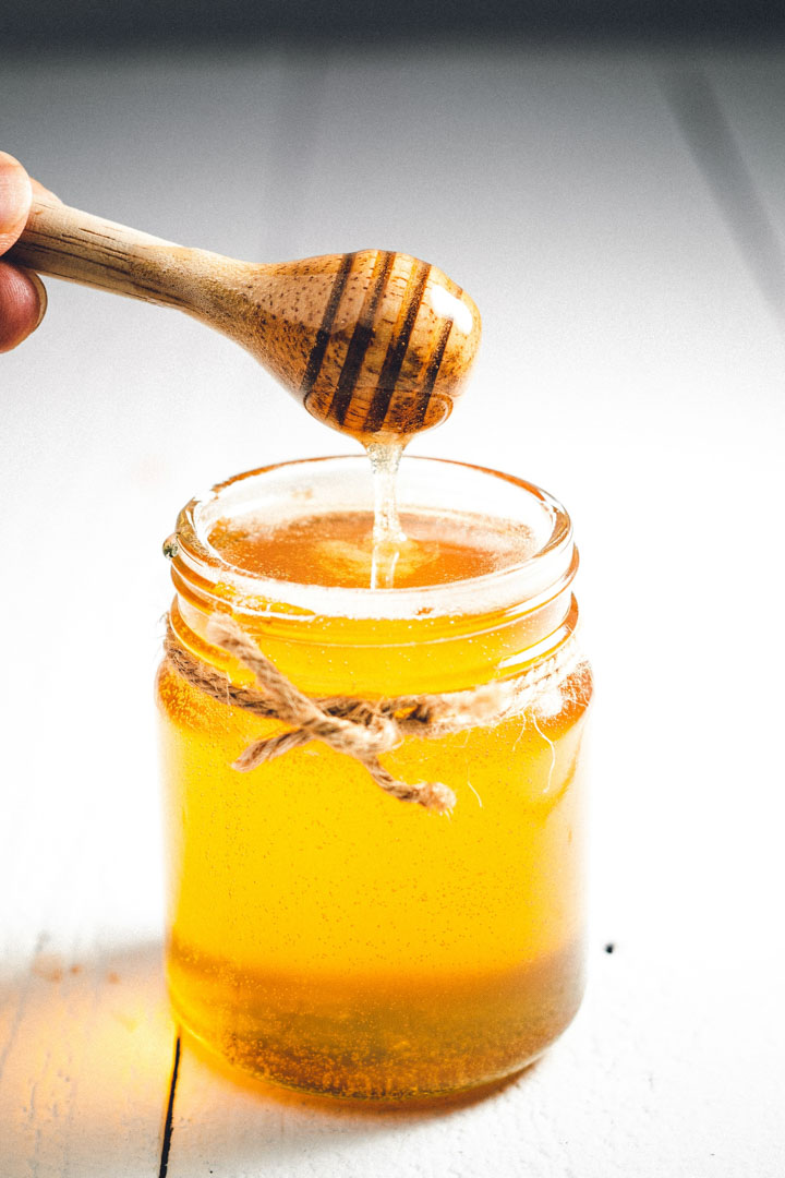 Jar of raw unfiltered honey