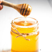 Jar of unfiltered honey