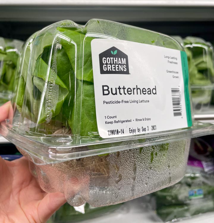 Gotham Greens Hydroponic Lettuce at the grocery store