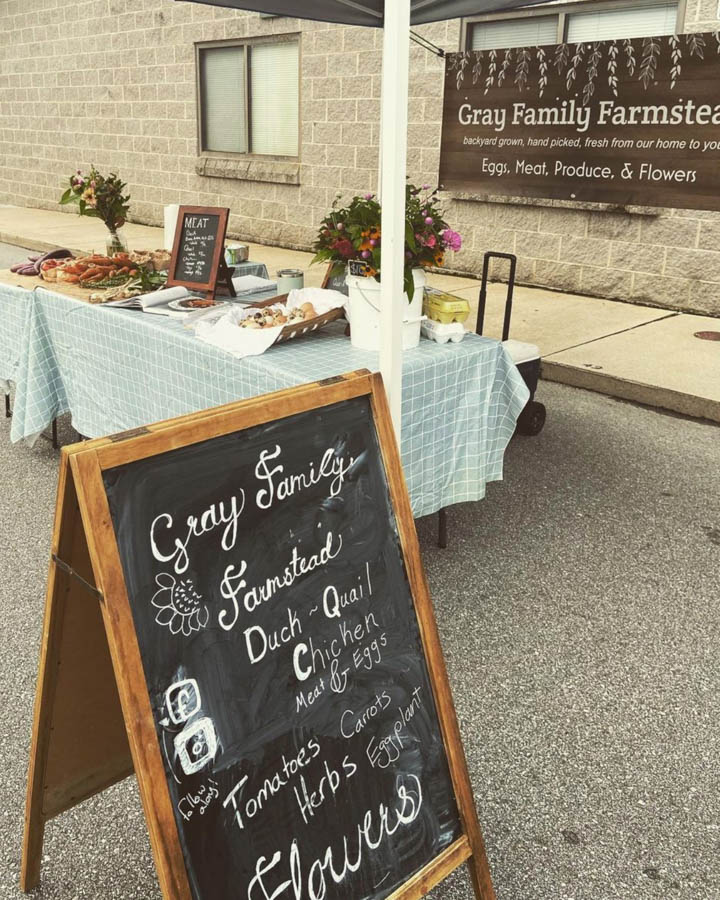 Gray Family Farmstead booth at the Hendersonville Farmers Market