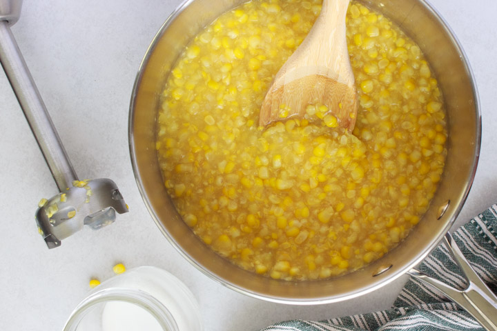 Cream corn done in the pot