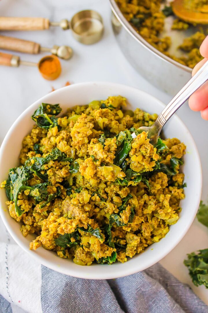 Ground Bison and Cauliflower Bowl