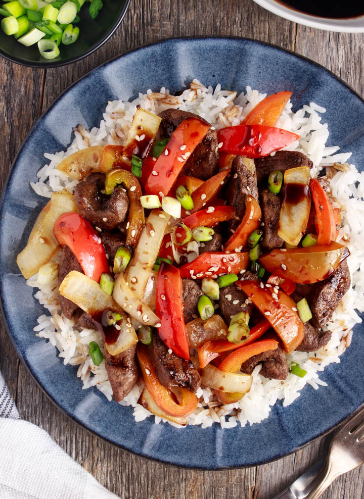Stir-Fried Beef Liver and Onions with Balsamic Glaze
