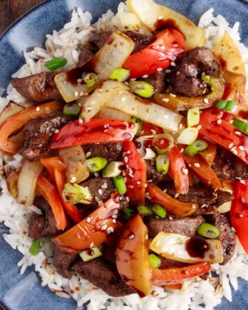 Stir-Fried Beef Liver and Onions with Balsamic Glaze